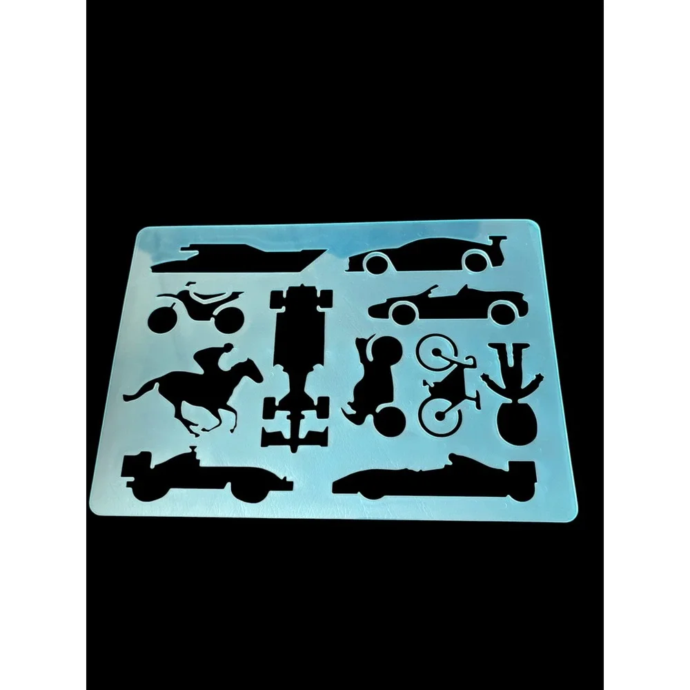 Vehicle Transportation Stencil Cars Motorcycle Bicycle Horse Racing Plastic